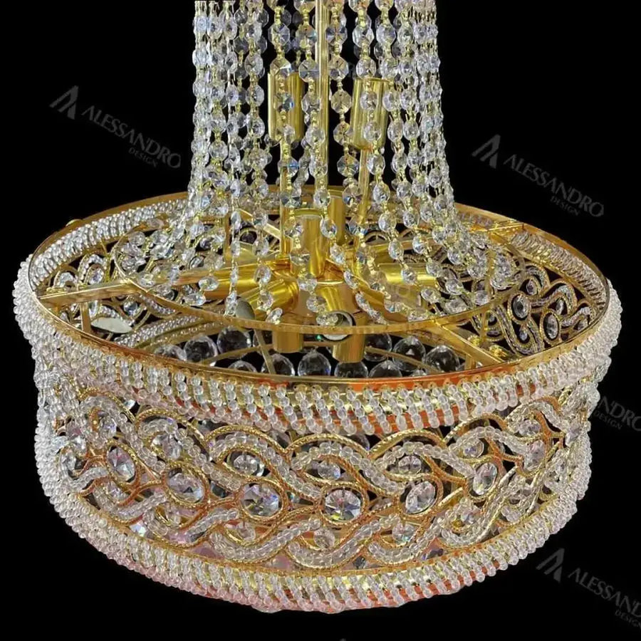 Selim Crystal Chandelier 14x E14 Gold