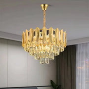 Crystal Chandelier BUCKINGHAM Nobile 5xE14, Diameter 40cm, Shiny Gold, Adjustable Height