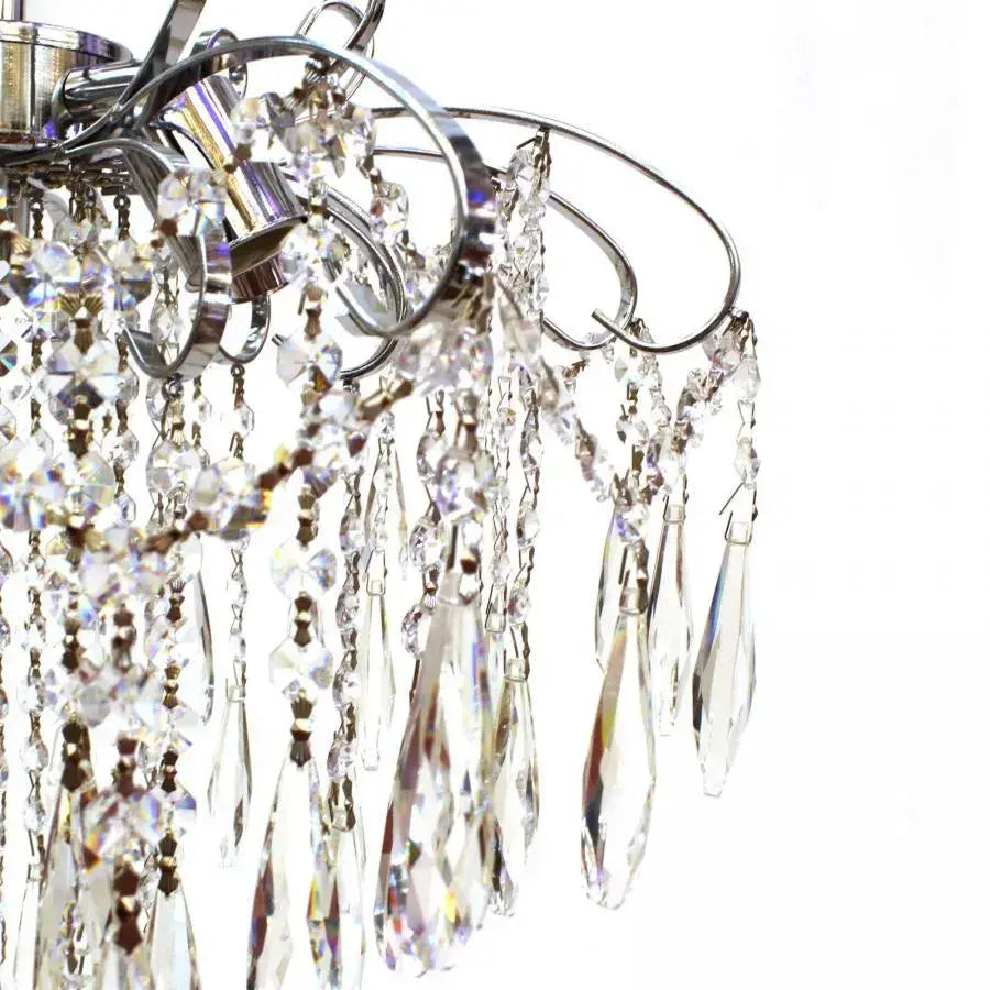 EGO Crystal Chandelier 5x E27, Diameter 47cm, Glossy Chrome