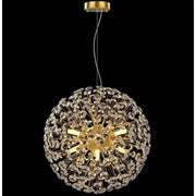 MINUET Crystal Chandelier 8x G9, Diameter 40cm, Shiny Gold, Adjustable Height