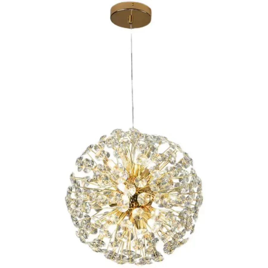 MINUET Crystal Chandelier 8x G9, Diameter 40cm, Shiny Gold, Adjustable Height