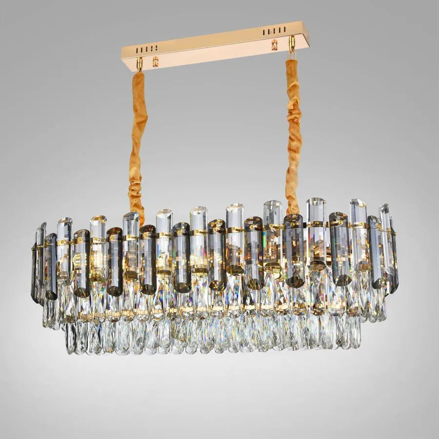 Emir Chandelier 8*E27, Metal and Crystal, Gold