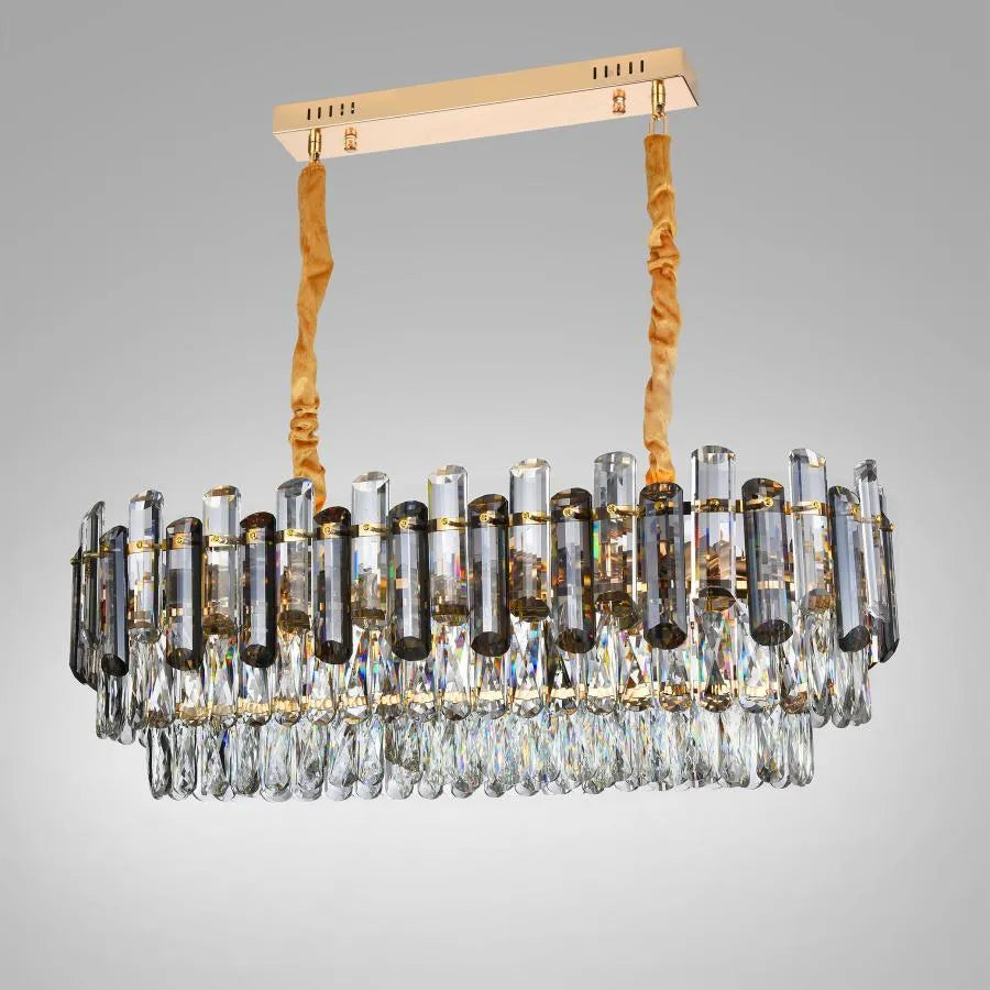 Emir Chandelier 8*E27, Metal and Crystal, Gold