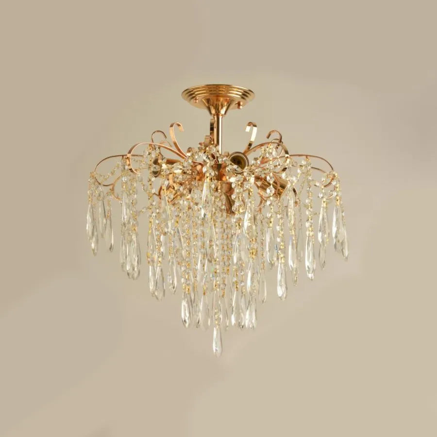 EGO Crystal Chandelier 5x E27, Diameter 47cm, Shiny Gold