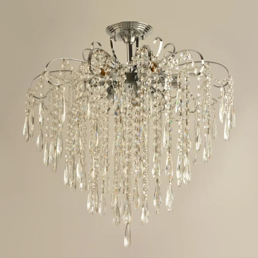EGO Crystal Chandelier 9x E27, Diameter 60cm, Glossy Chrome