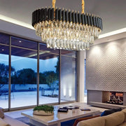 Crystal Chandelier VERSAILLES Regalis 10x E14, Diameter 80cm, Glossy Gold and Black, Adjustable Height