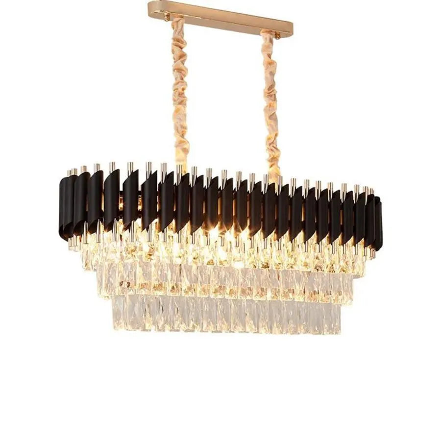 Crystal Chandelier VERSAILLES Regalis 10x E14, Diameter 80cm, Glossy Gold and Black, Adjustable Height