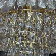 Junnut Chandelier 21*E27, Crystal and Metal, Gold