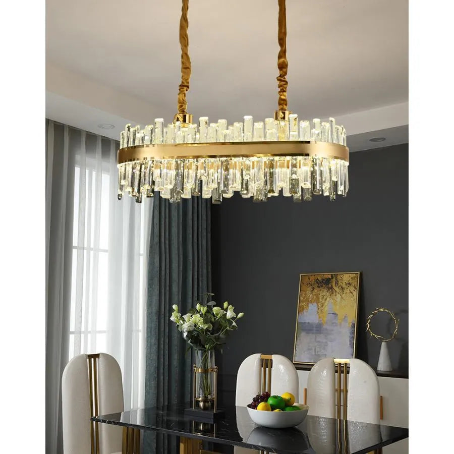 Achim LED Chandelier with Remote Control, 200W, Diameter 80cm, Gold, Dimmable