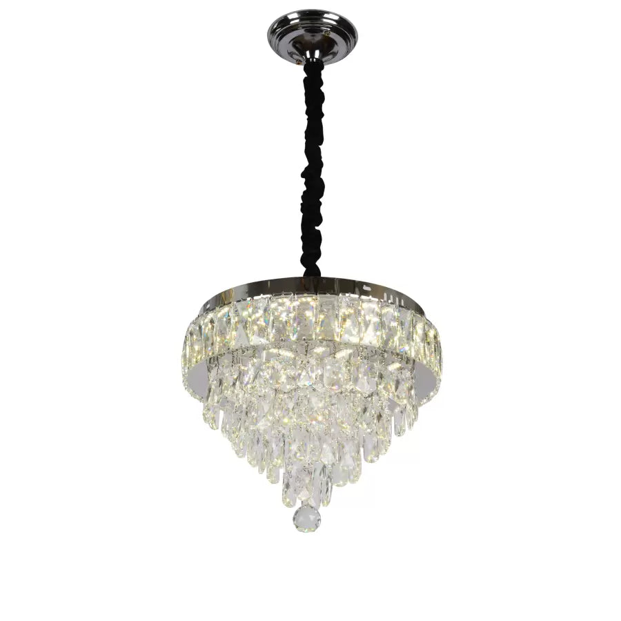 Arturo 40W Dimmable Crystal LED Chandelier with Remote Control Silver