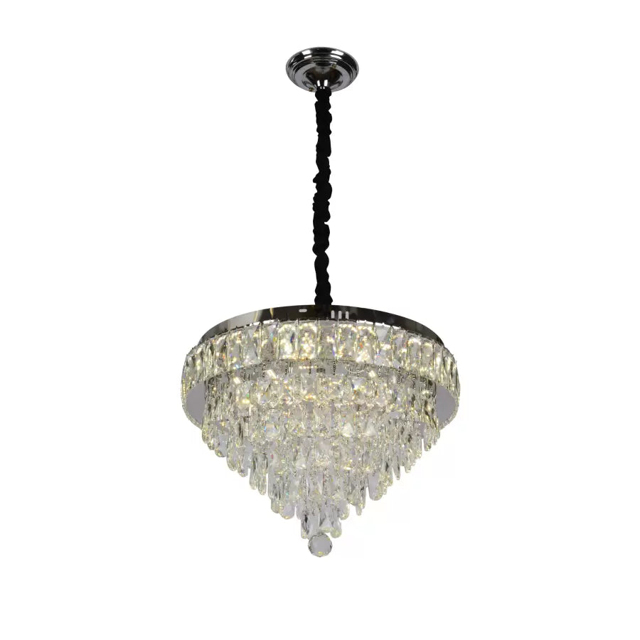 Crystal LED Chandelier with Remote Control Austin 56W Dimmable Silver