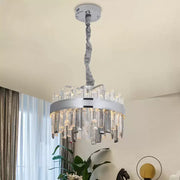 Miguel 92W Dimmable Crystal LED Chandelier with Remote Control Silver