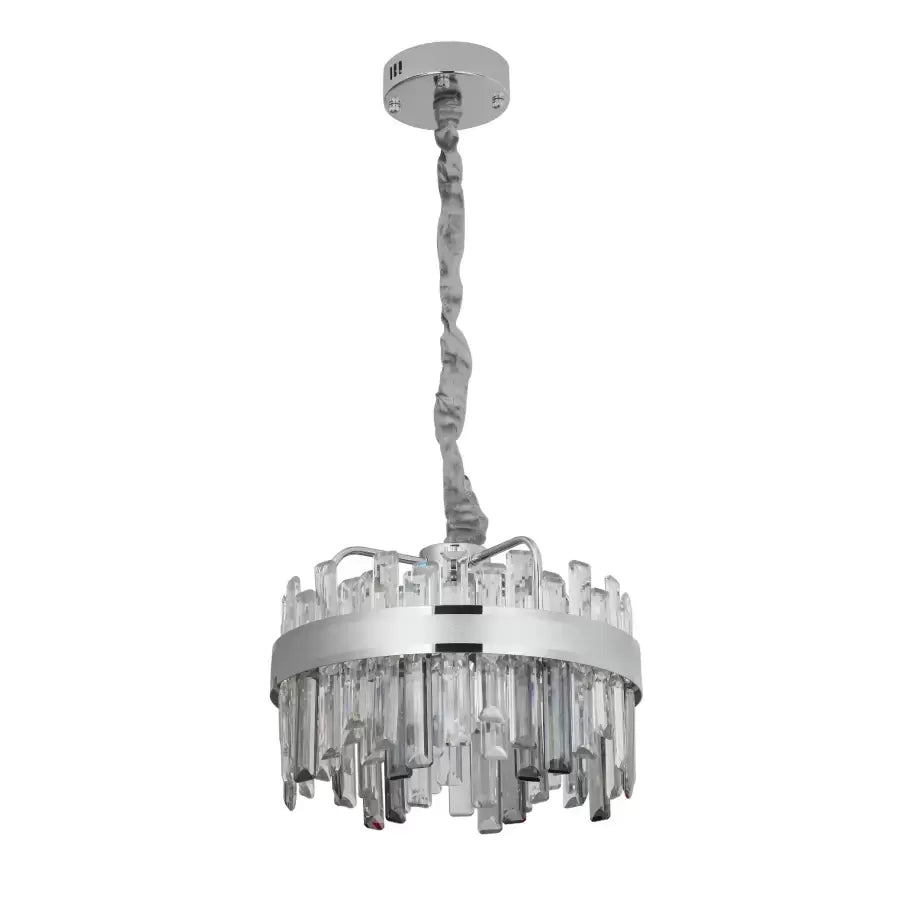 Miguel 92W Dimmable Crystal LED Chandelier with Remote Control Silver
