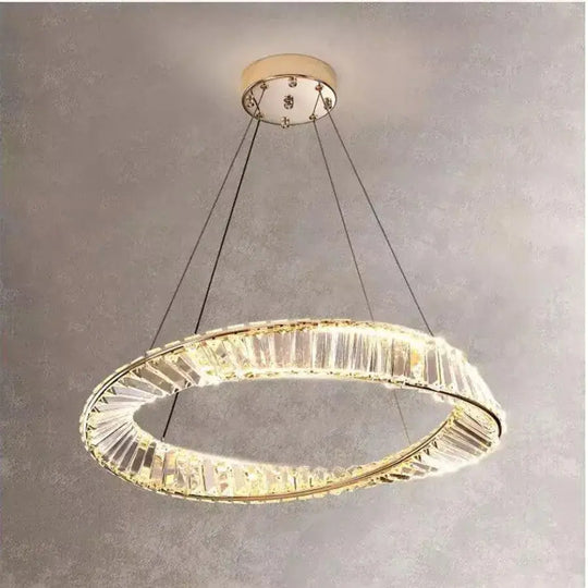 Suspended LED chandelier with remote control and crystal CAIRO 36W, 1 Circle, Cold/Warm/Neutral light, Dimmable, Shiny Gold, Height Adjustable Crystal LED Chandeliers Default Title Alessandro Design