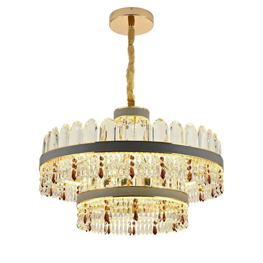 Pollux LED Chandelier with Remote Control, 300W, Diameter 75cm Gold, Crystal, Dimmable