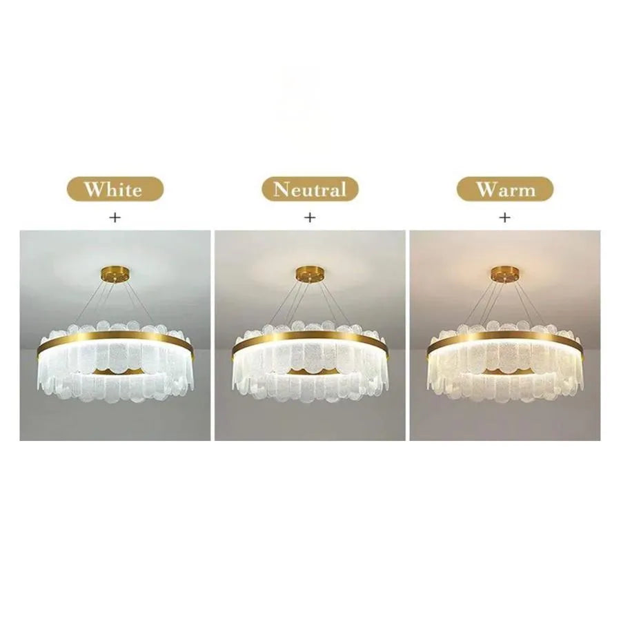 Alvaro 128W Dimmable LED Chandelier with Remote Control Gold