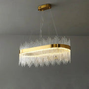 Suspended LED chandelier SIMONE 105W, Linear, Cold/Warm/Neutral light, Dimmable, Shiny Gold, Height Adjustable