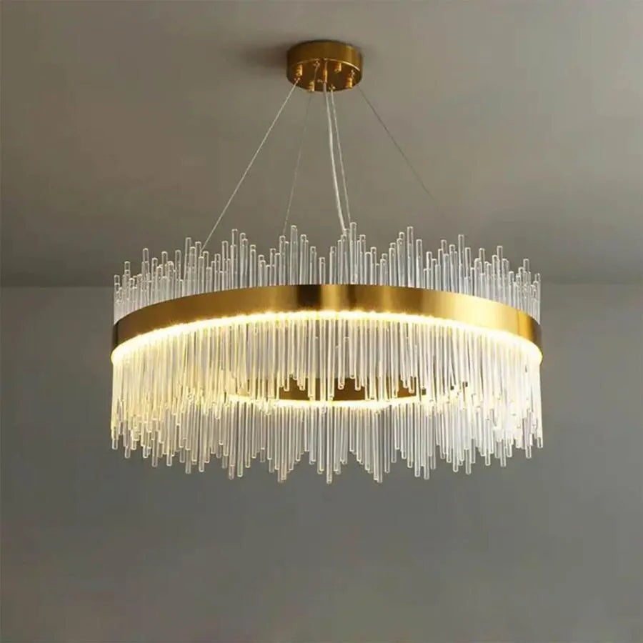 LED Chandelier with Remote Control Gonzalo 98W Dimmable Gold