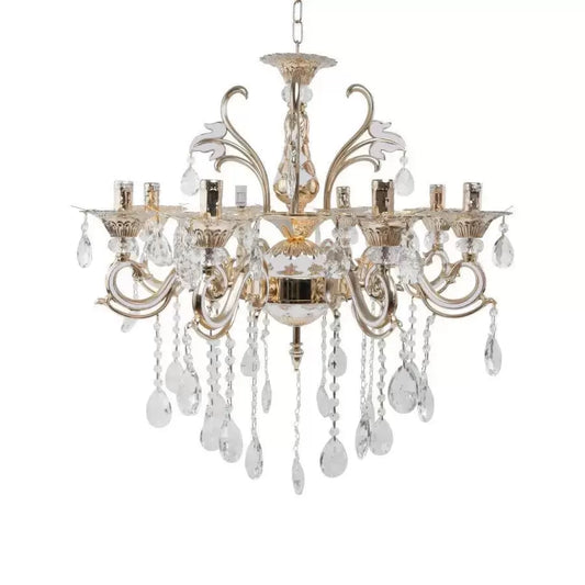 Ludovico Chandelier, 8*E14, Gold, Metal and Crystal