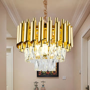 VERSAILLES Petito Crystal Chandelier 3xE14, Diameter 30cm, Gold, Adjustable Height