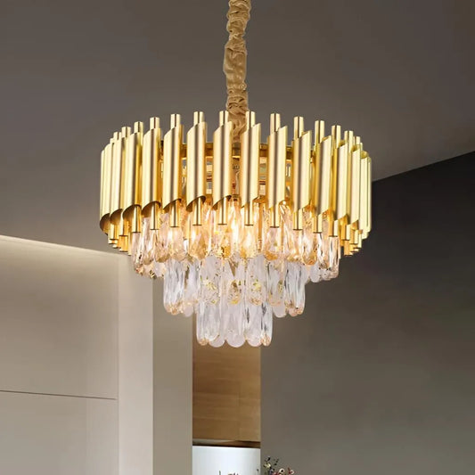VERSAILLES Nobile Crystal Chandelier 5xE14, Diameter 40cm, Gold, Adjustable Height