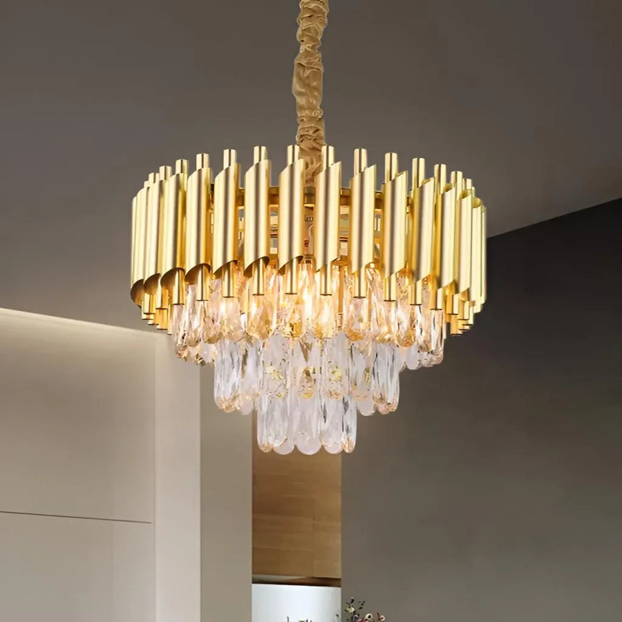 VERSAILLES Nobile Crystal Chandelier 5xE14, Diameter 40cm, Gold, Adjustable Height