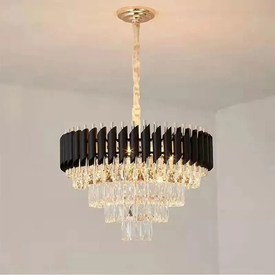 Rubert Chandelier, 9*E14, Gold, Metal and Crystal