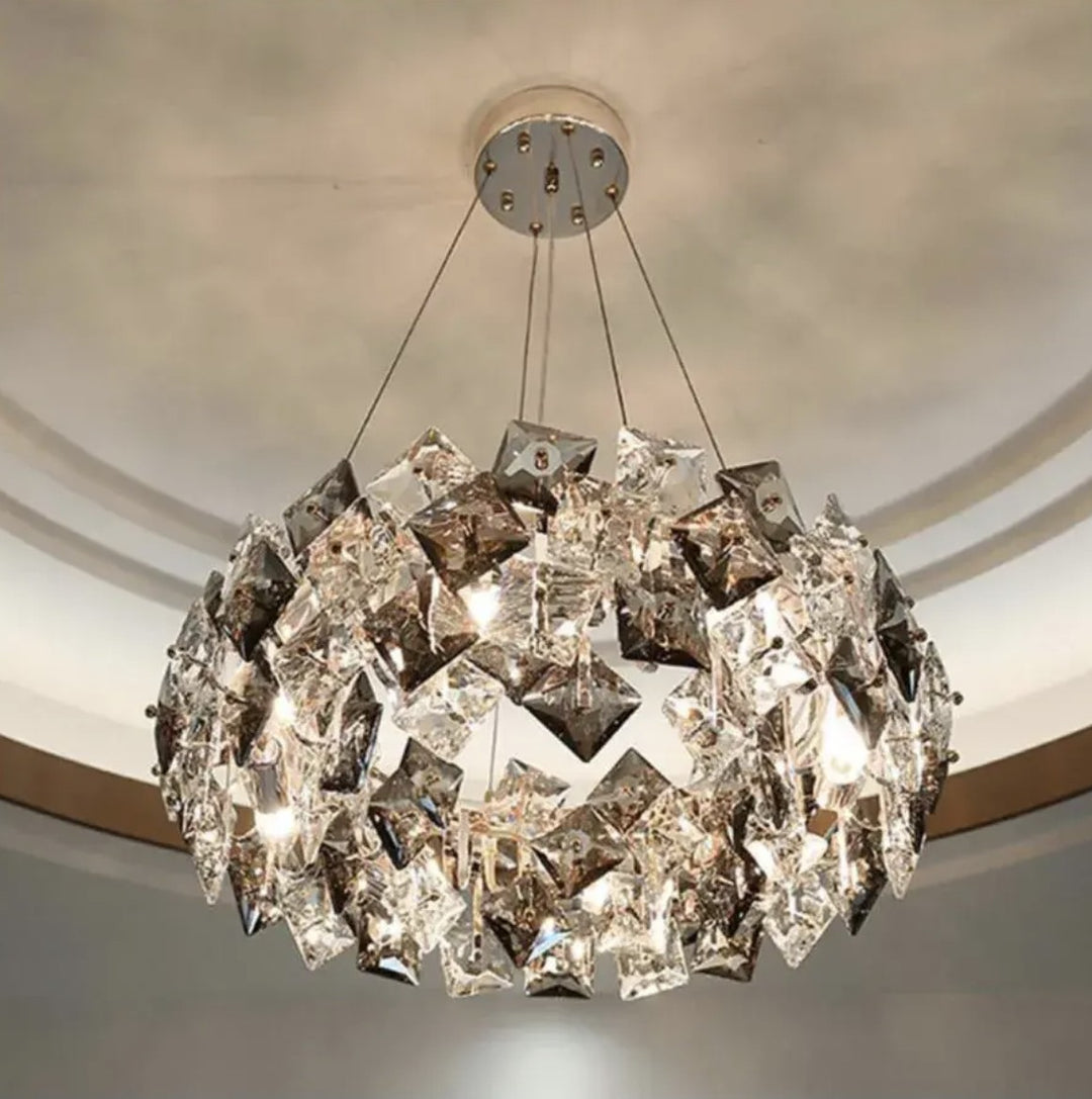 golden chandelier with crystals