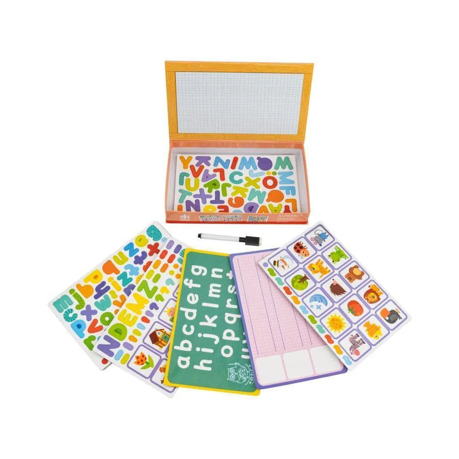 Magnetic Book with Animals and Alphabet, Multicolor, 9 Pieces, Plastic