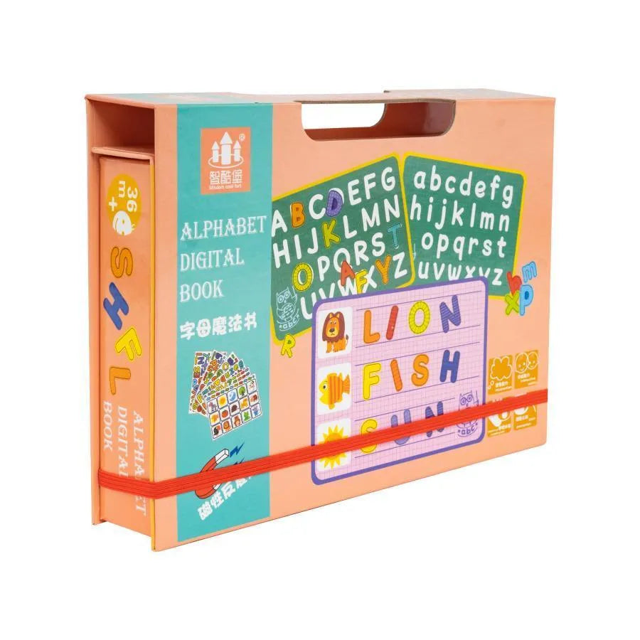 Magnetic Book with Animals and Alphabet, Multicolor, 9 Pieces, Plastic
