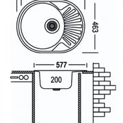 Angora Kitchen Sink, 57*47 cm, Quartz, Satin, 570/470AG