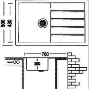 Angora Kitchen Sink, 76*50 cm, Quartz, Satin, 760/500AG