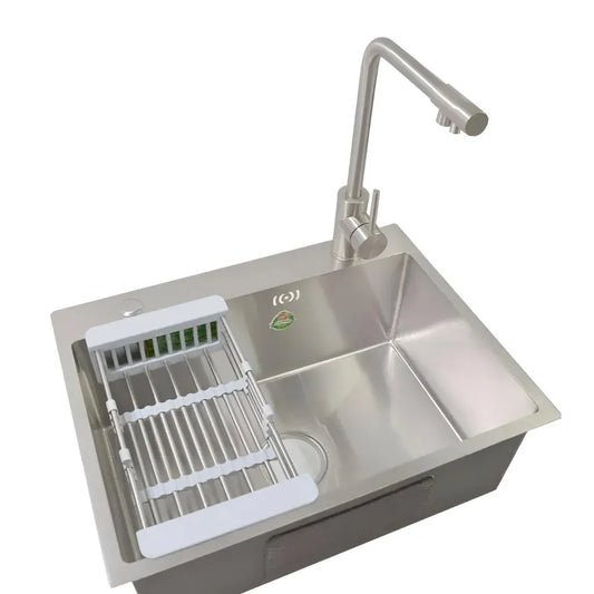 Stainless Steel Kitchen Sink 60x45x21 cm, Brushed Stainless Steel