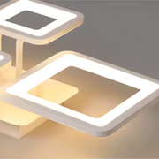 LED chandelier with remote control ELLA 85W, 4 Squares, Cold/Warm/Neutral light, Dimmable, White