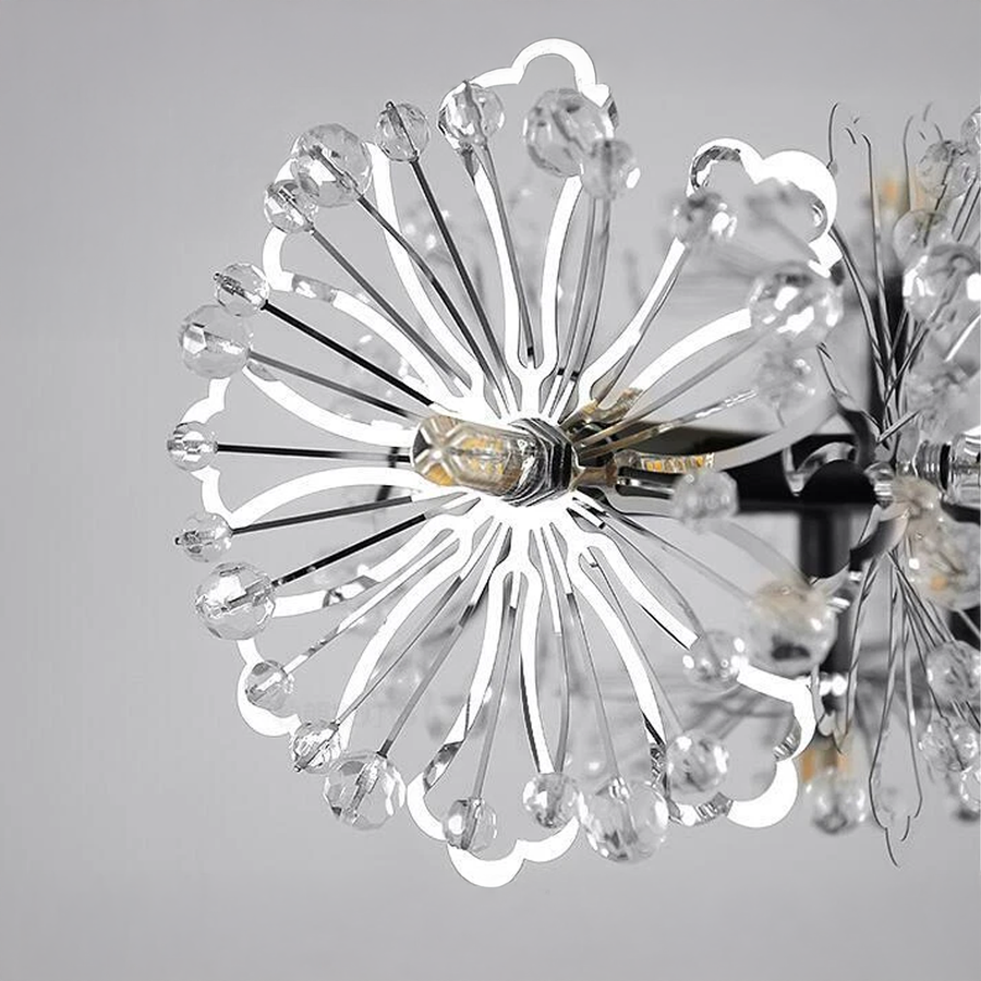 Cryordano crystal chandelier Giordano, 16x G4, 120cm length, black