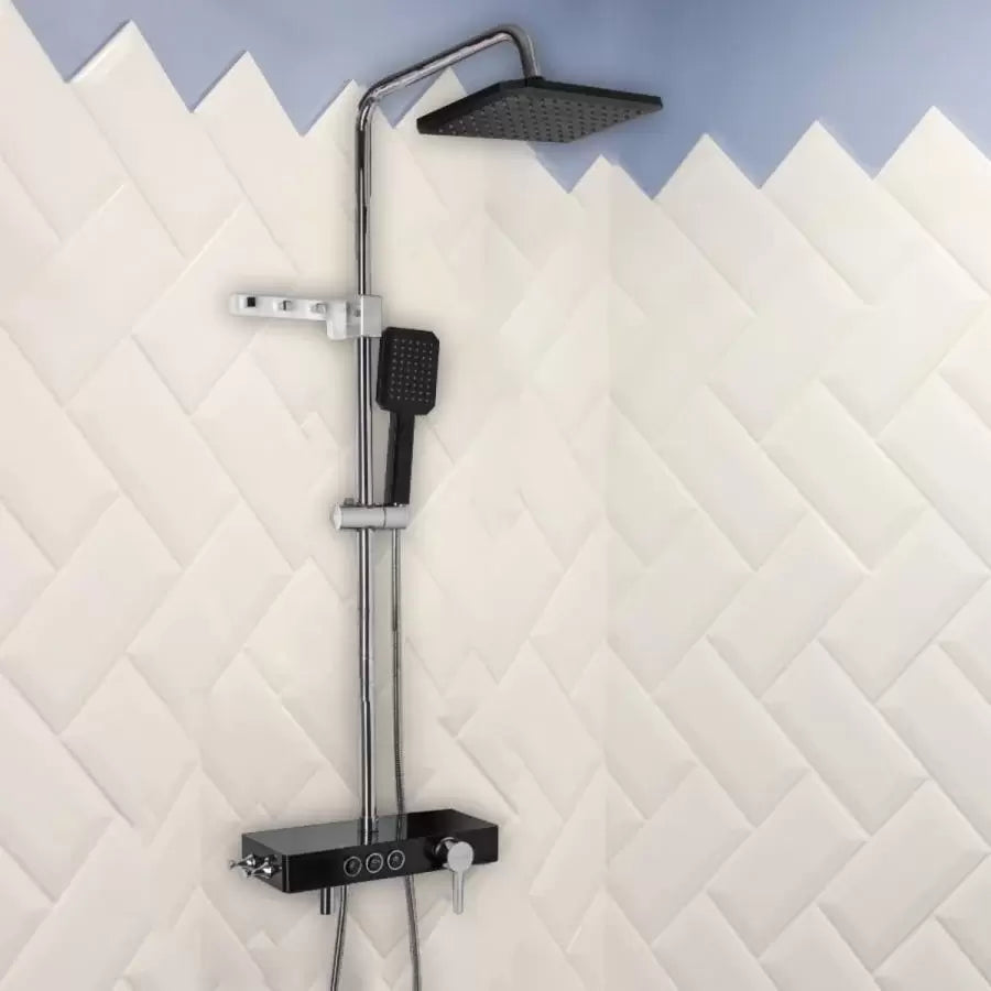 Shower Column LCD Display Stainless Steel Black Silver SJG/006