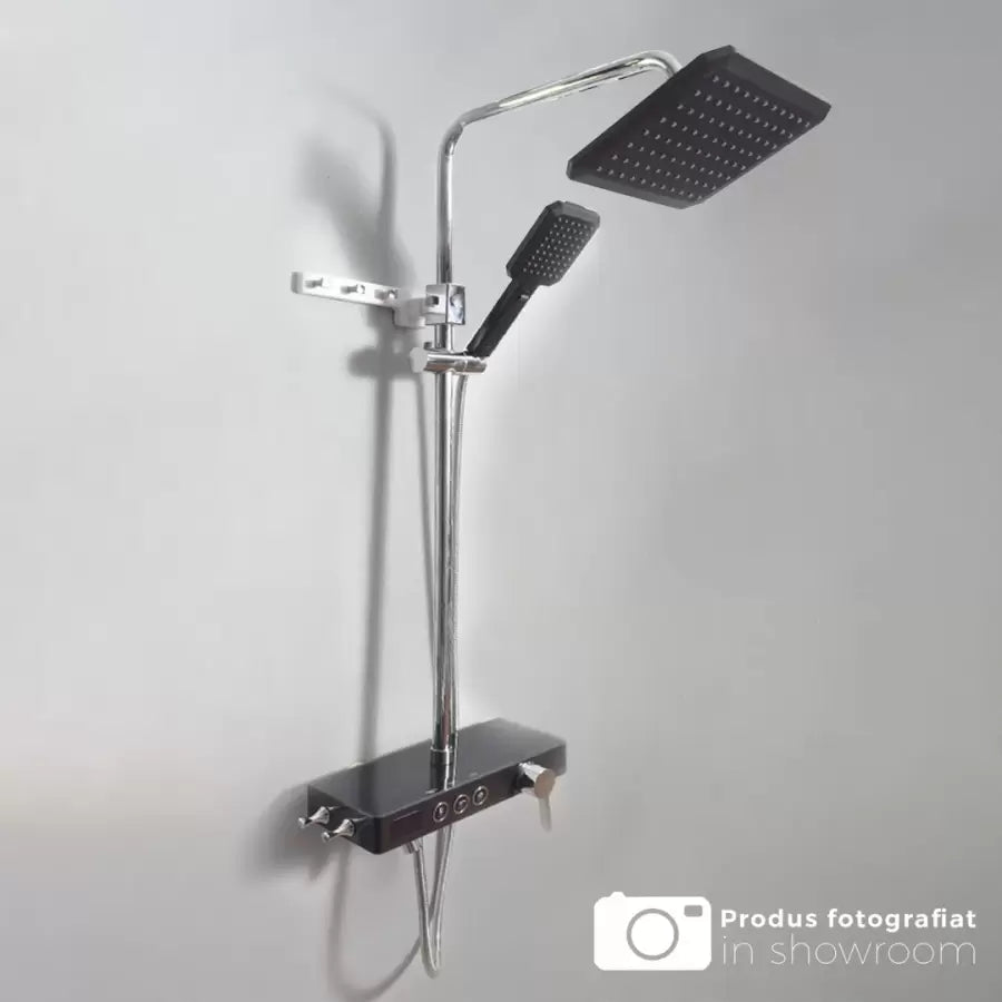 Shower Column LCD Display Stainless Steel Black Silver SJG/006