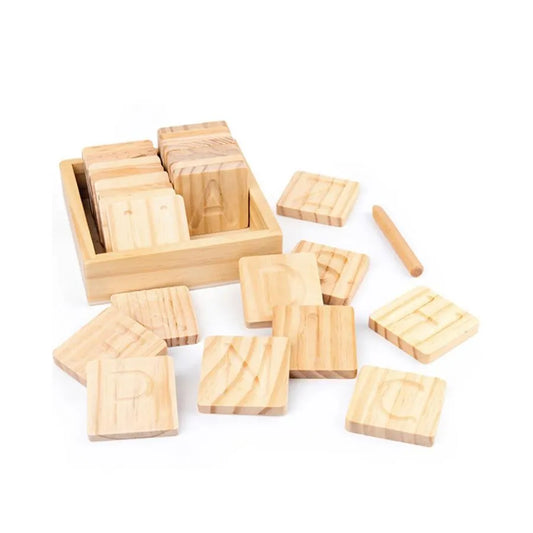 Educational Box, Cognitive Alphabet, 30 Pieces, Wood