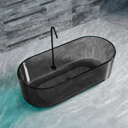 Freestanding bathtub, Oval, Smoke Grey, Resin, 170x78x56cm