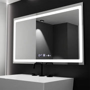 Rectangular LED mirror, 120X70cm, Radiant MotionGlow Marcello sensor, De-fogging system, Clock & Thermometer, Dimmable