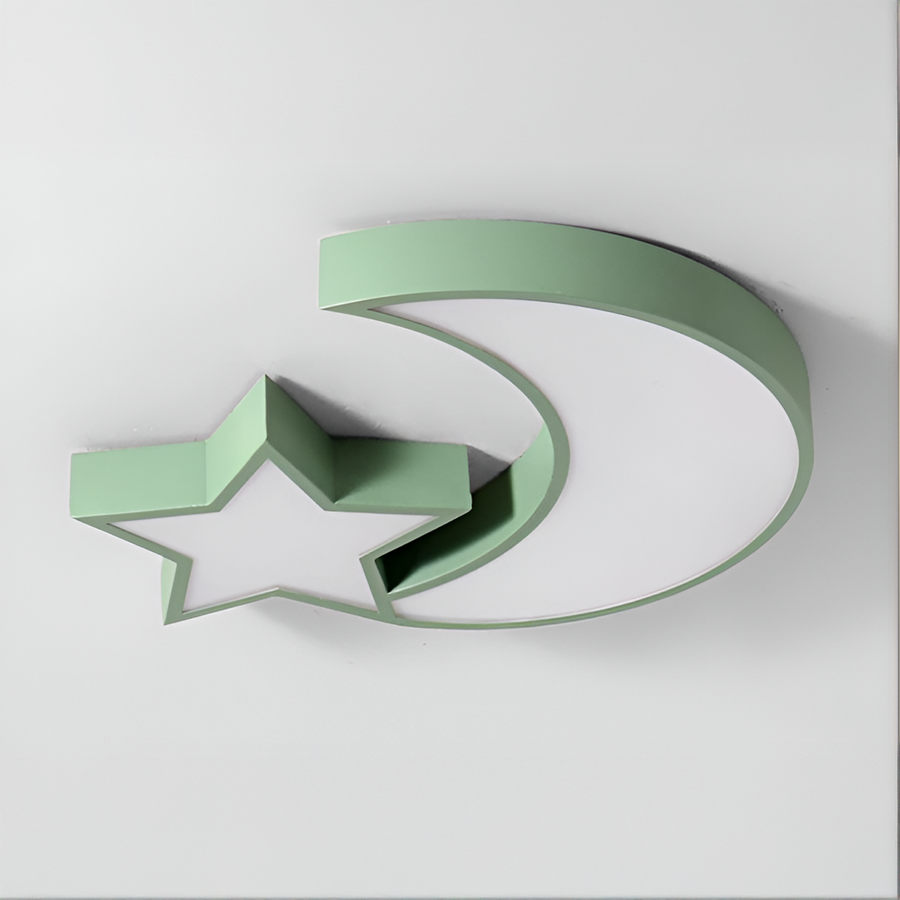 Sofia LED Chandelier, 34W, Green Acrylic, Moon and Star Shape, 3000K/4000K/6000K