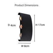 Fantas Outdoor and Indoor LED Wall Lamp, 6 Sources x 1W, IP65, Metallic, Black, 3000K