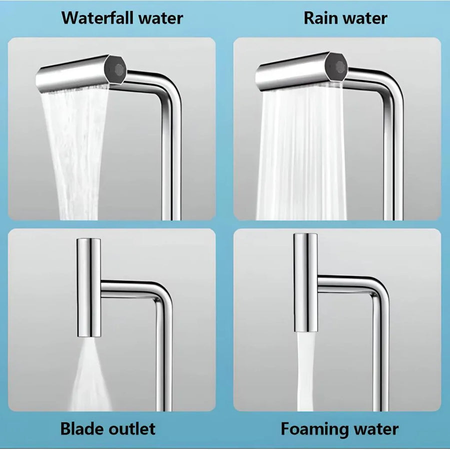 Basin Mixer Ceramic Cartridge Rotating Spout Glossy Chrome Connections Included EC03