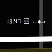 Rectangular LED Mirror, 100x80cm, Verite Royale Gold Motion Glow Marcello, Demister System, Clock & Thermometer, Dimmable