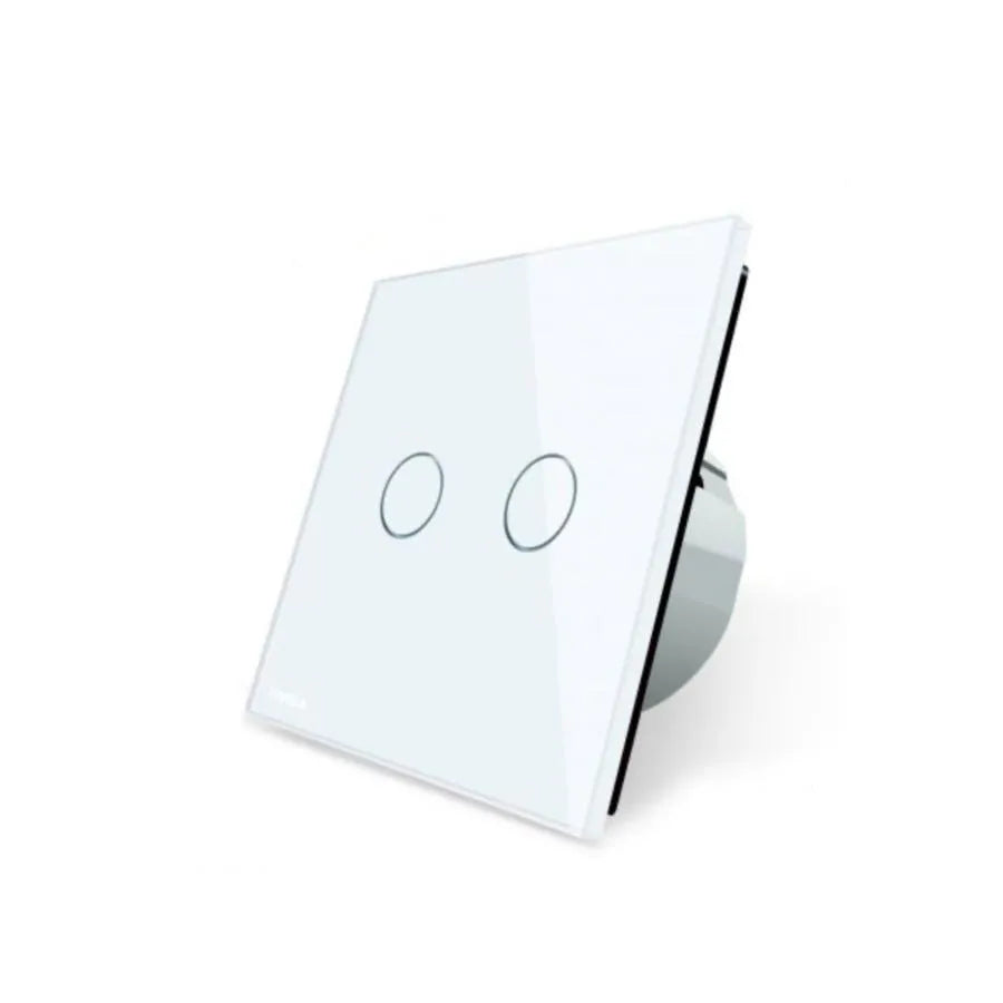 Touch Switch, Double, White, Tempered Glass, Livolo