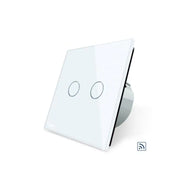 Wireless Touch Switch, Double, White, Tempered Glass, Livolo