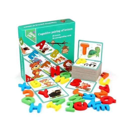 Cognitive and Educational Game with Animals and Letters, 53 Pieces, Cardboard