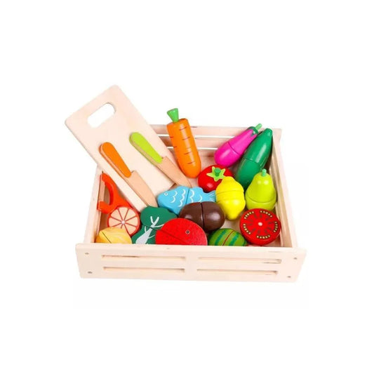 Creative Fruit and Vegetable Game, 17 Pieces, Wood