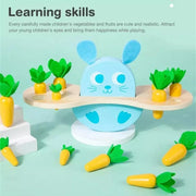Interactive Game with Bunny and Carrots, 14 Pieces, Wood