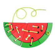 Wooden Watermelon Slice Stringing Game